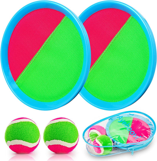 Toss and Catch Ball Game Outdoor Beach Pool Kids Toys outside Lawn Yard Games for 3 4 5 6 7 8 9 10 11 12 Year Old Girls Boys Toys Birthday Gift Stocking Stuffers (2 Paddles 2 Balls)